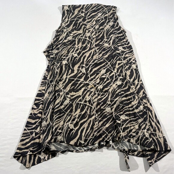 Allsaints Jayda Zebra Dress Zipper Sleeveless Drape Front Womens Black Sz M - Picture 8 of 11